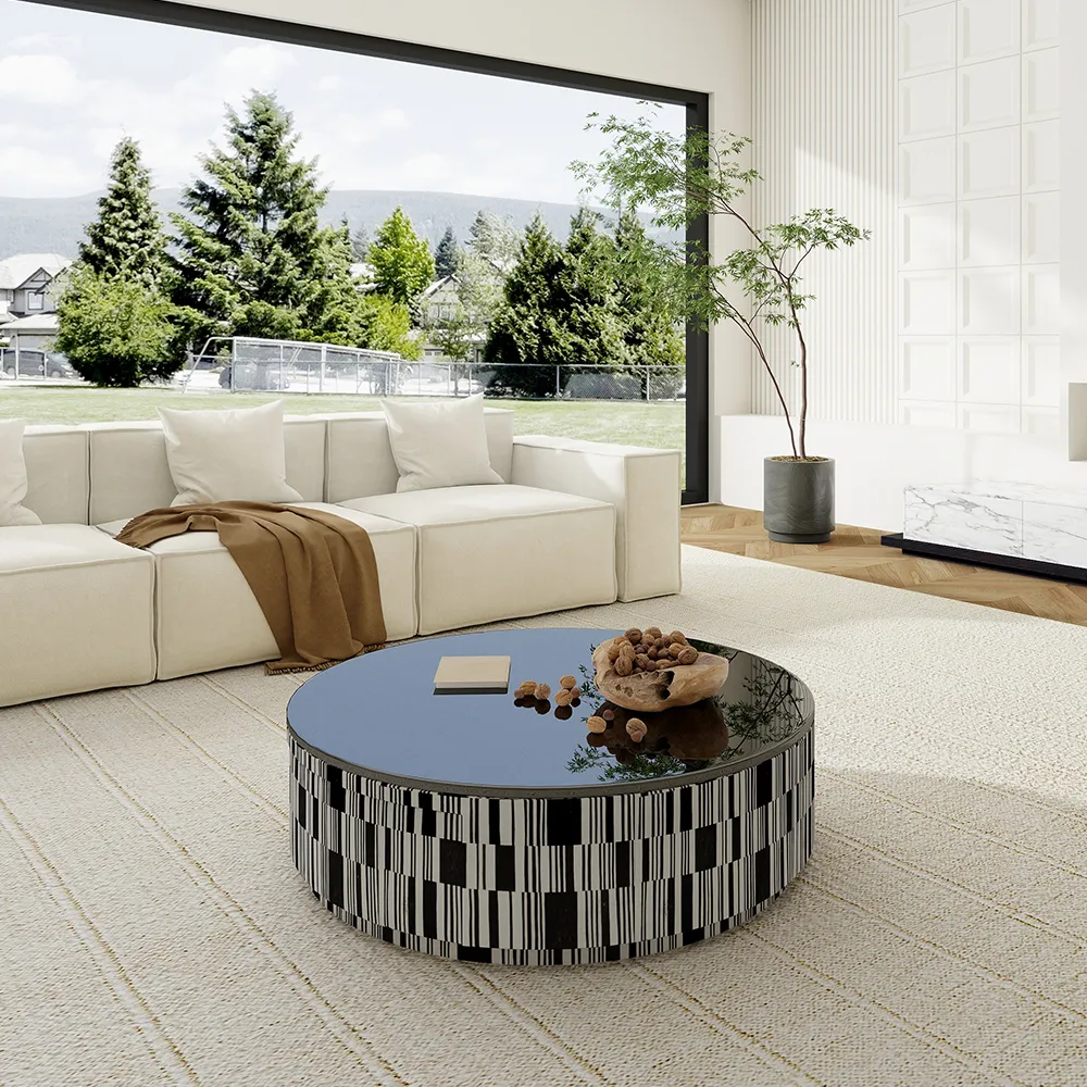 modern black coffee table with drawer