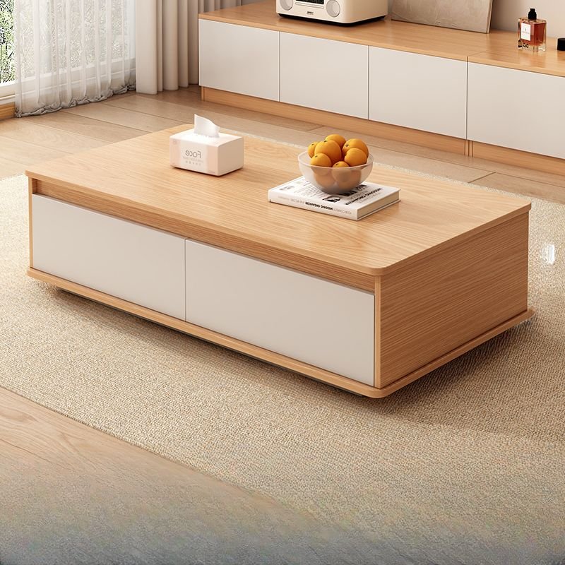 modern rectangular coffee table with storage white finish