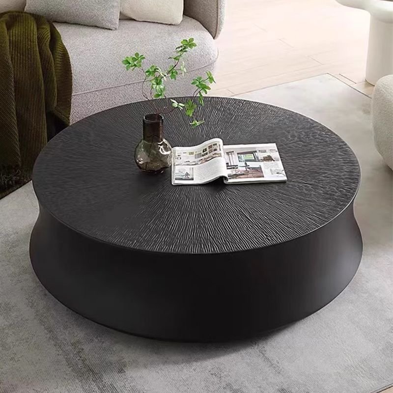modern circular accent table black fiberglass