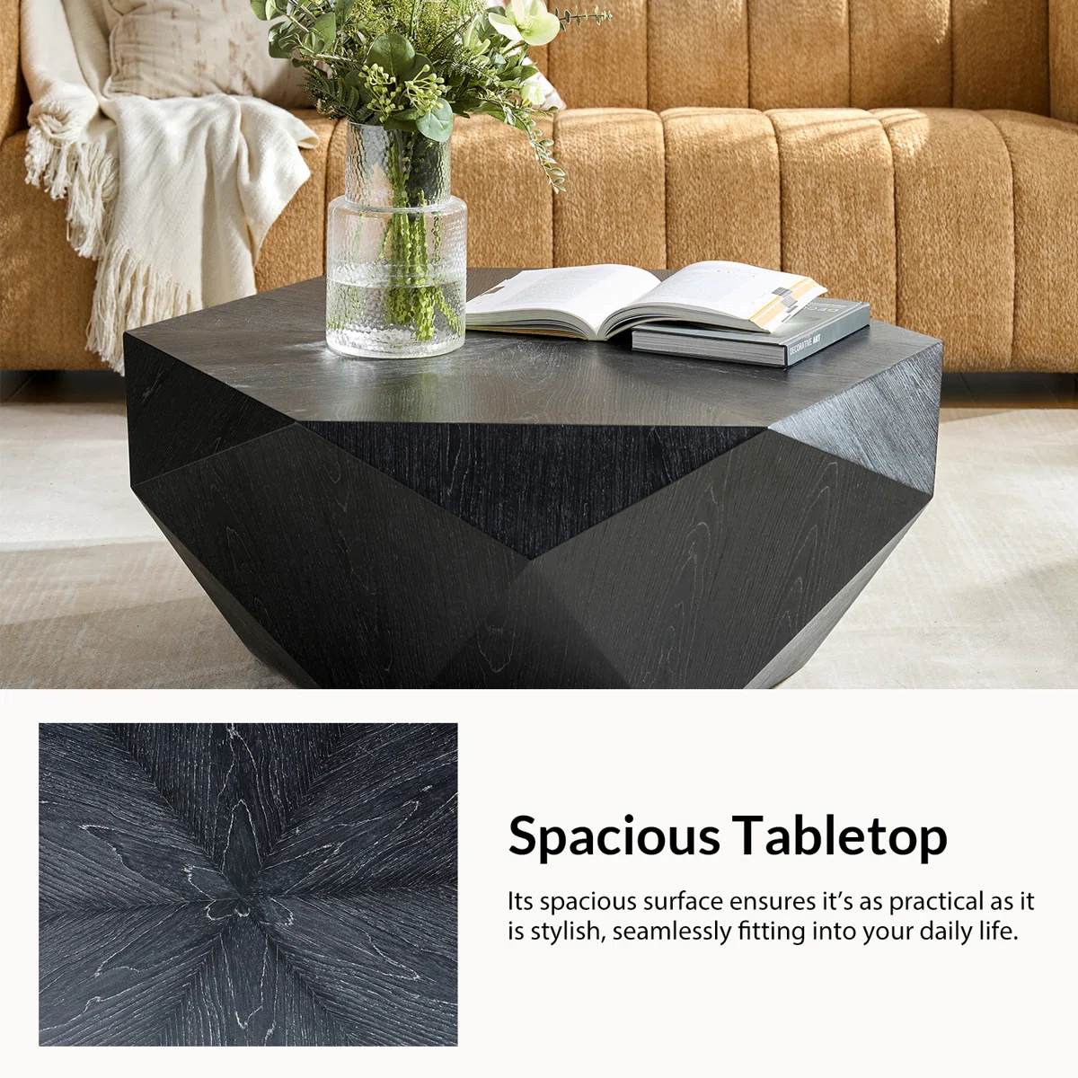 nikolaus modern geometric hexagonal coffee table