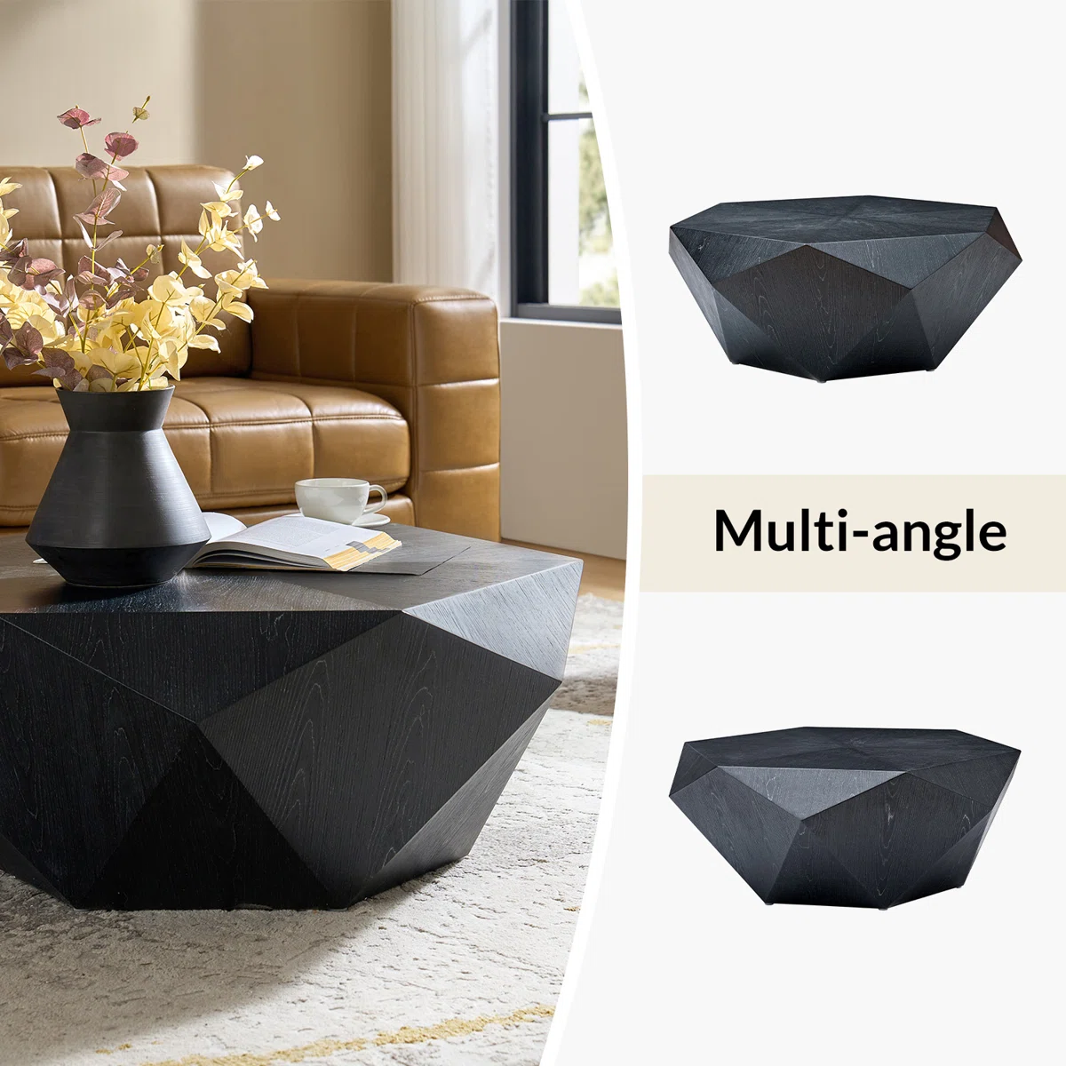 nikolaus modern geometric hexagonal coffee table