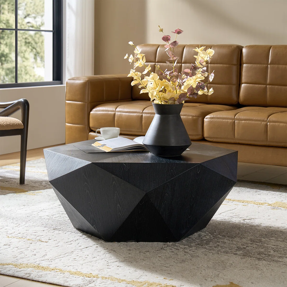 nikolaus modern geometric hexagonal coffee table