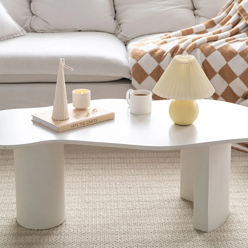 Nimbus Japandi cloud-shaped coffee table in white finish