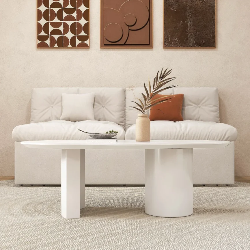 Nimbus Japandi cloud-shaped coffee table in white finish