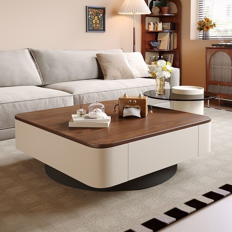 nova square laminate coffee table with two drawers