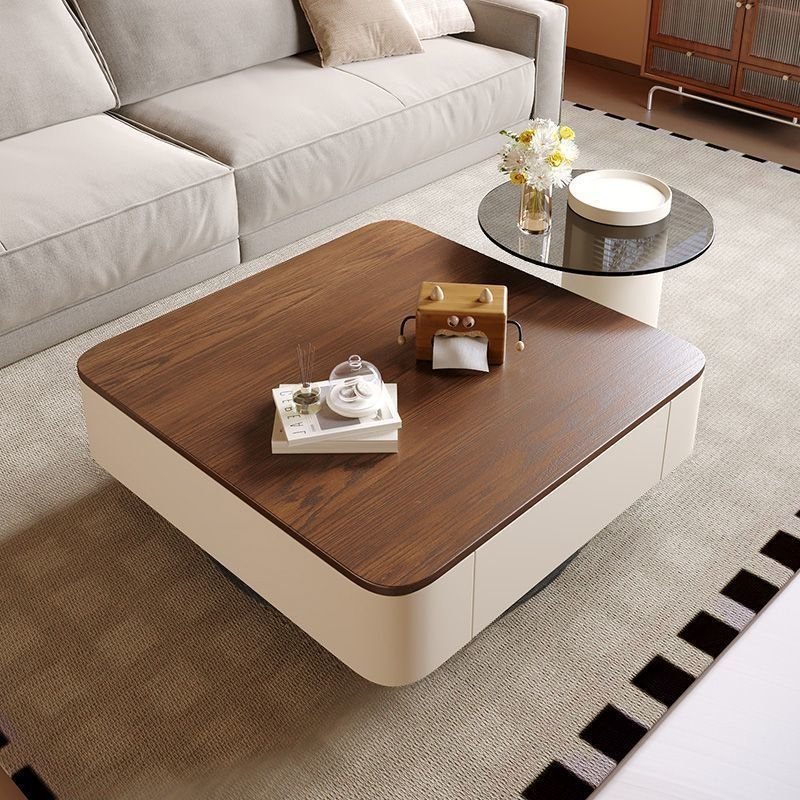 nova square laminate coffee table with two drawers