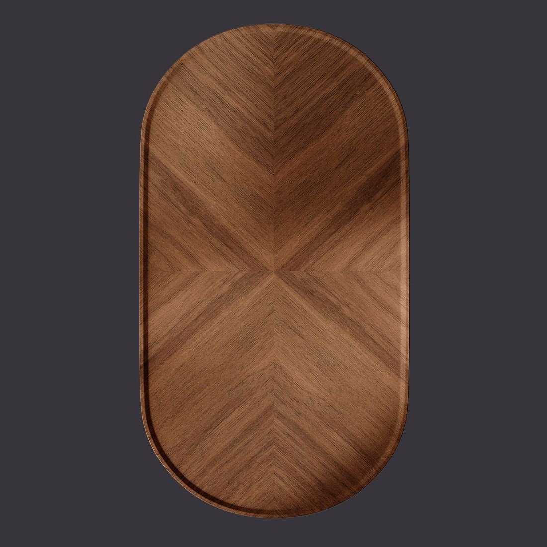 oblong timber coffee table with dual cylindrical bases