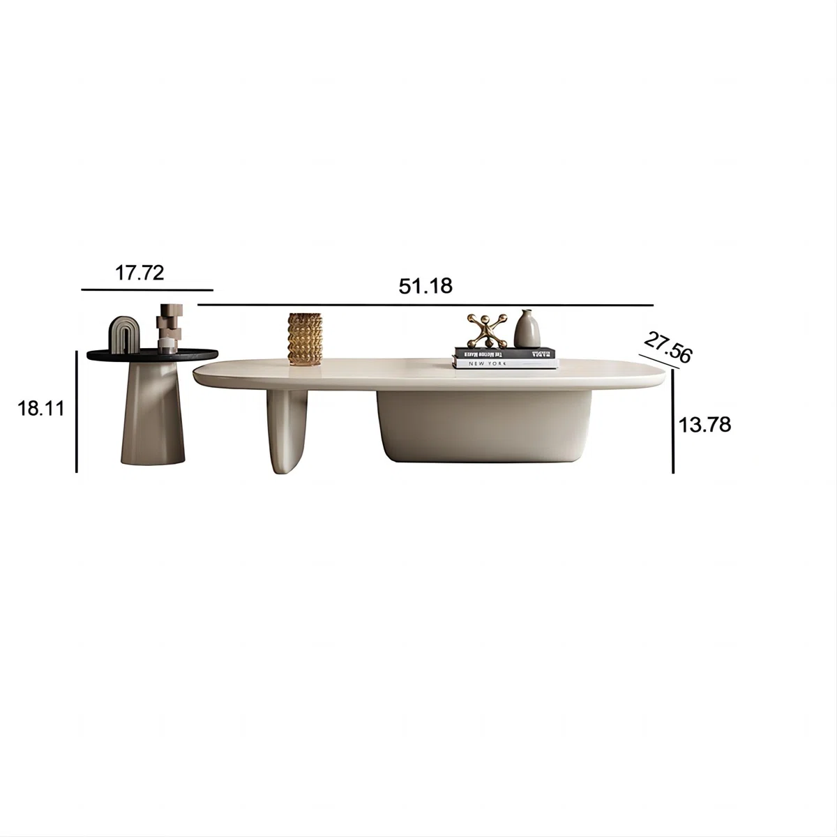 rudina nesting coffee table set with oval wood design