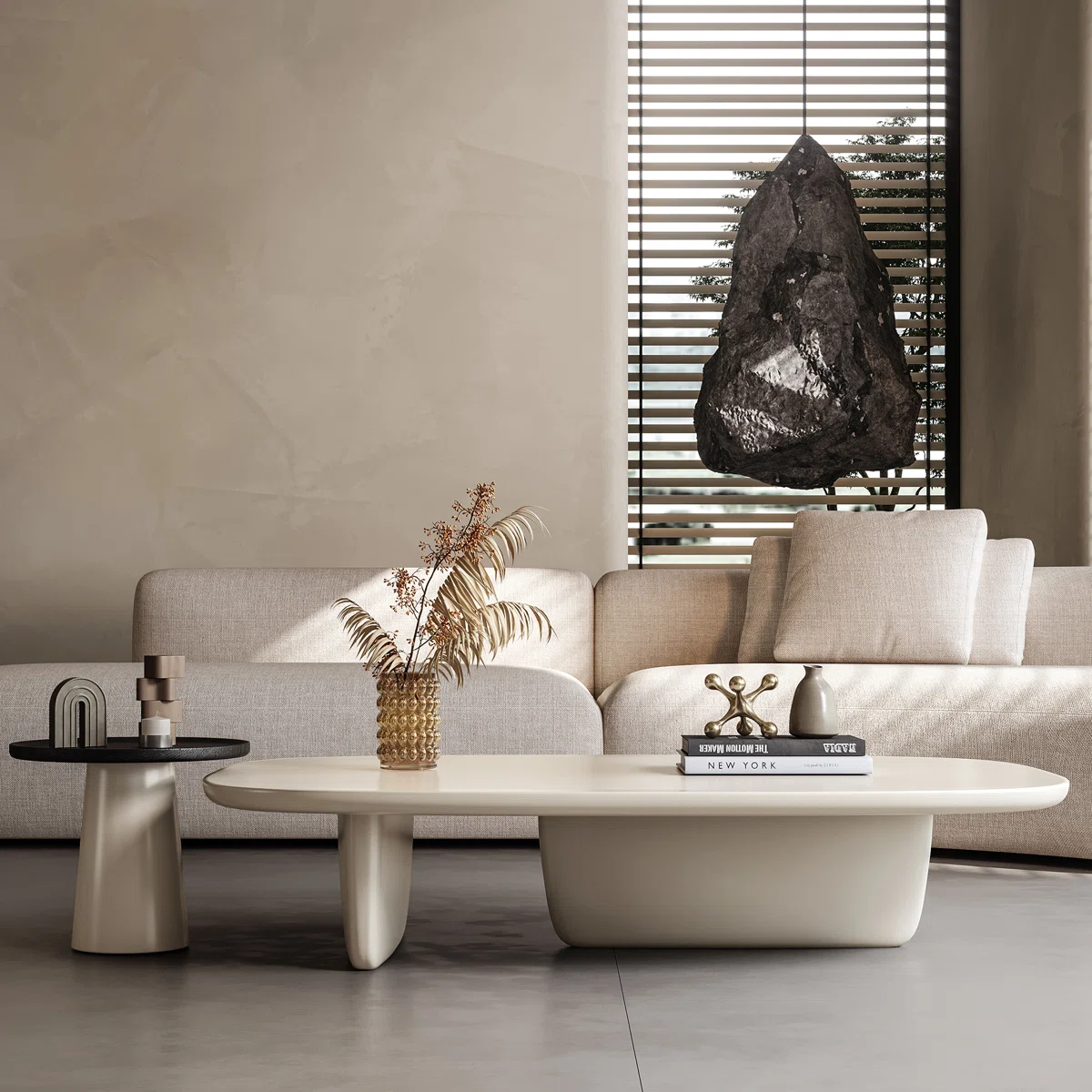 rudina nesting coffee table set with oval wood design