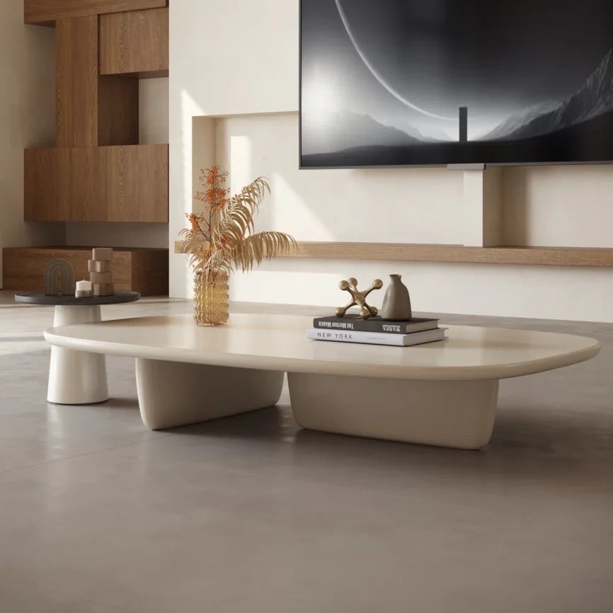 rudina nesting coffee table set with oval wood design