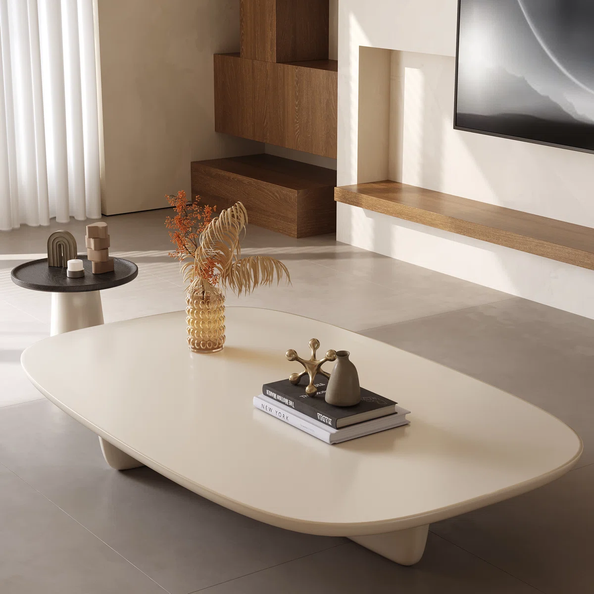 rudina nesting coffee table set with oval wood design