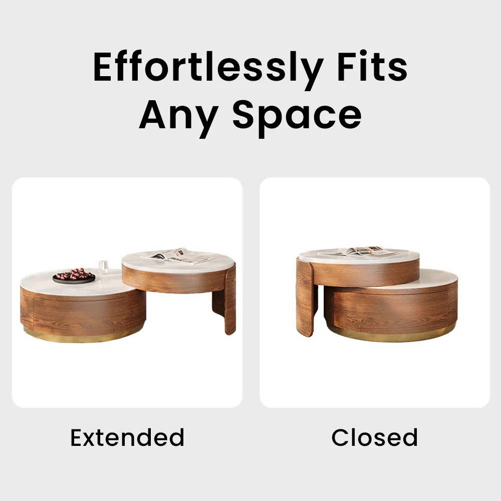 walnut lift‑top modern nesting coffee table set of 2