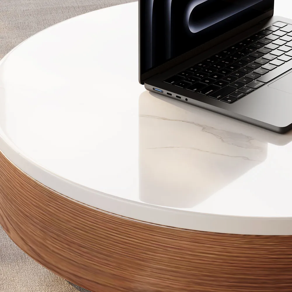 walnut lift‑top modern nesting coffee table set of 2