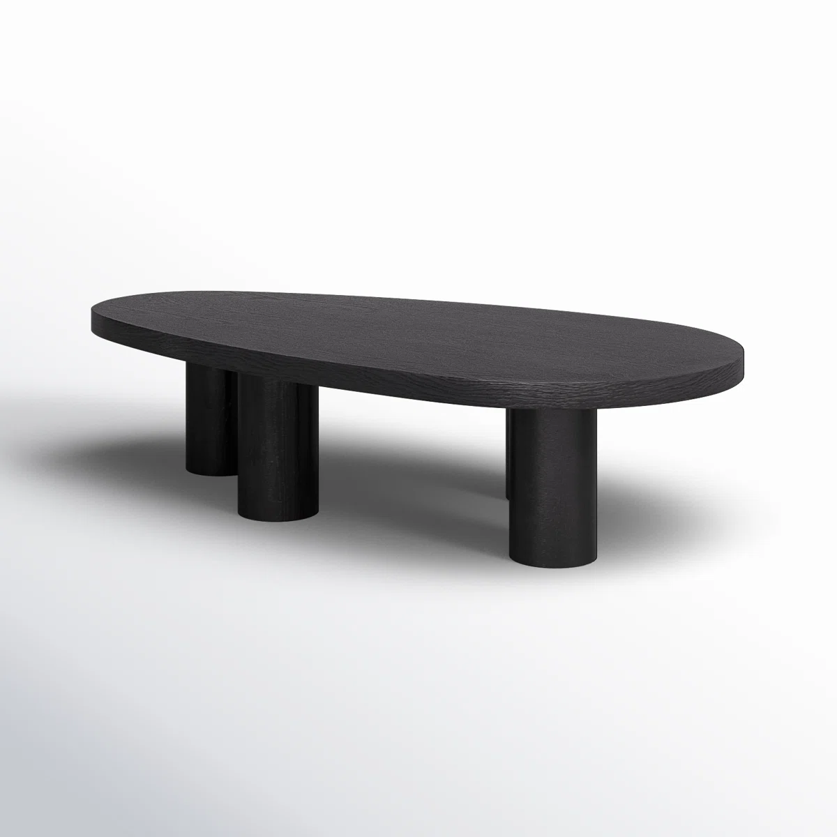 The Arden Oval Solid Wood Coffee Table is a bold Art Deco-inspired centerpiece crafted from premium oak