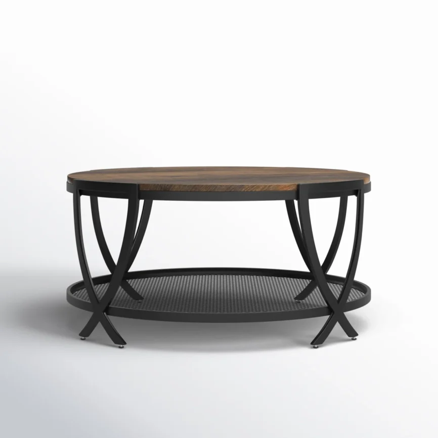 Minimalist oak coffee table with tapered legs and matte finish in a modern living room