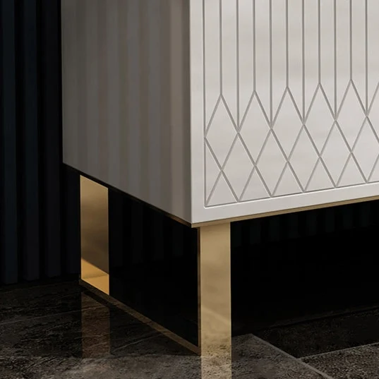 The Aro Luxe White Coffee Table is a refined blend of modern elegance and practical storage.