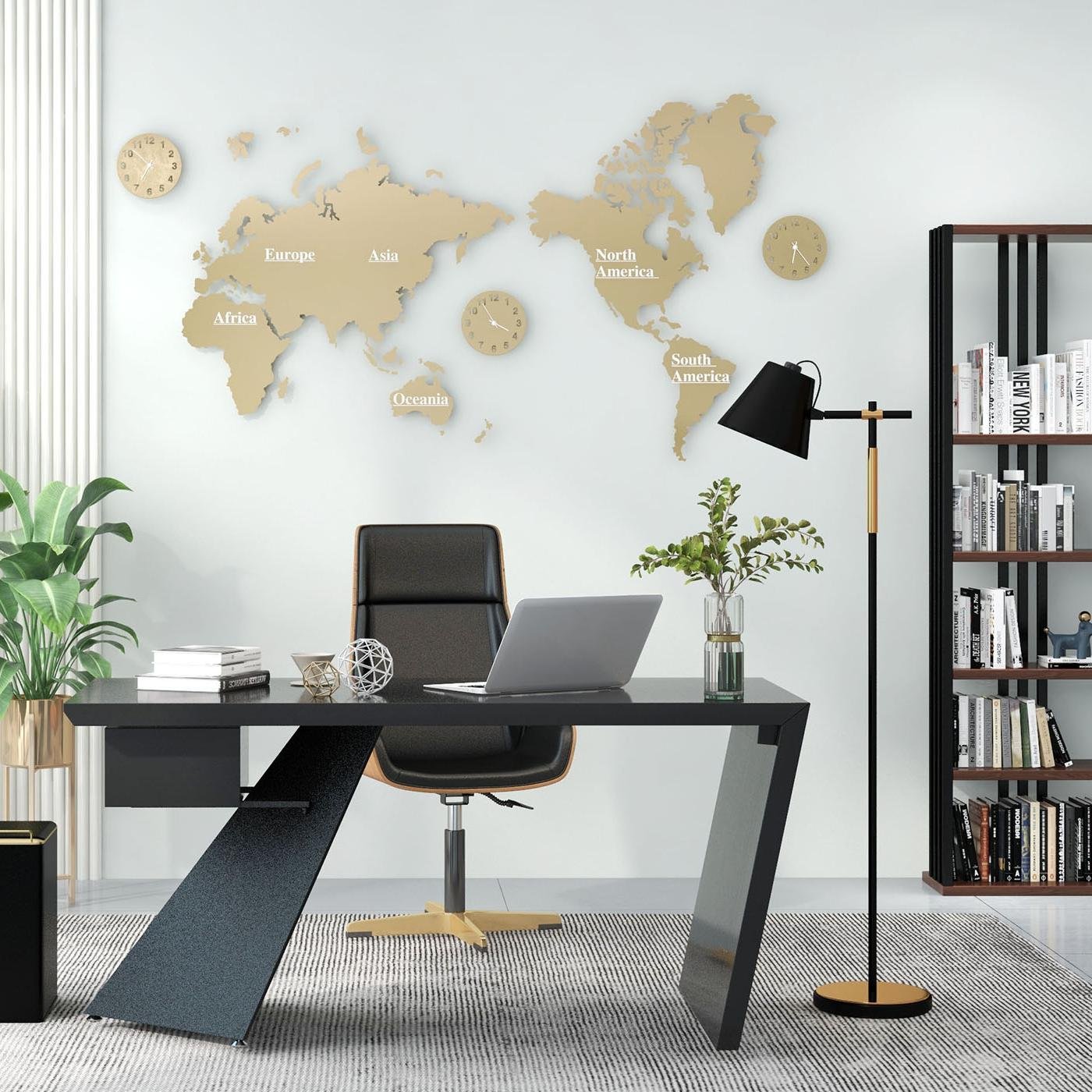 Modern eco-friendly black writing desk with drawer, angled metal legs, 160 cm wide