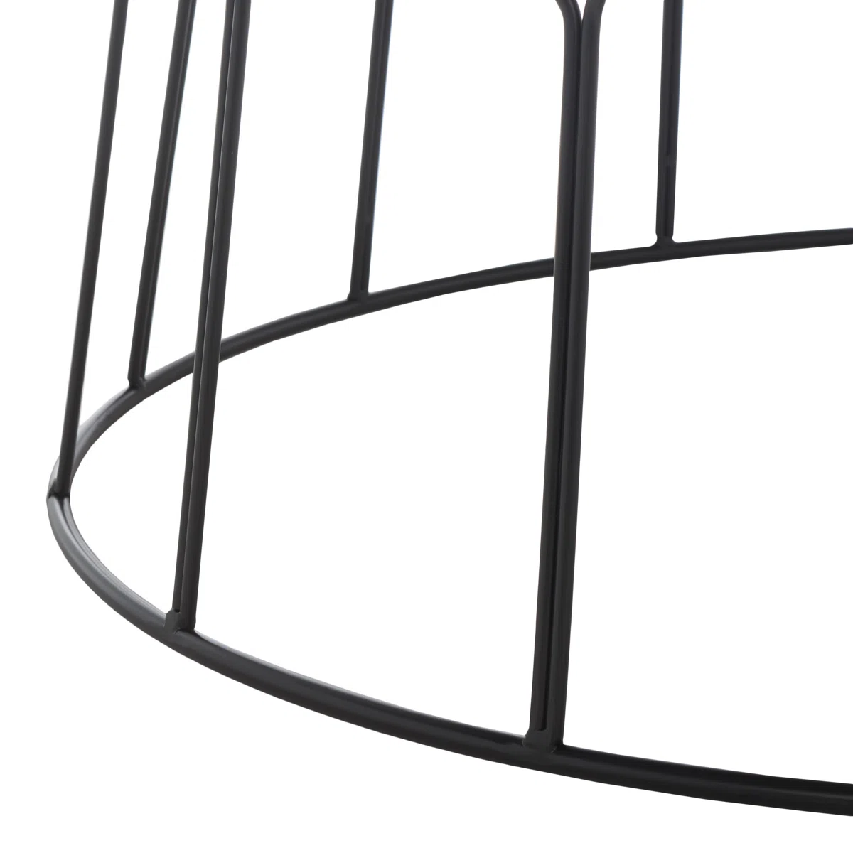 "Round coffee table with ash veneer top and black iron Y-pattern base, 90 cm diameter, modern minimalist design."