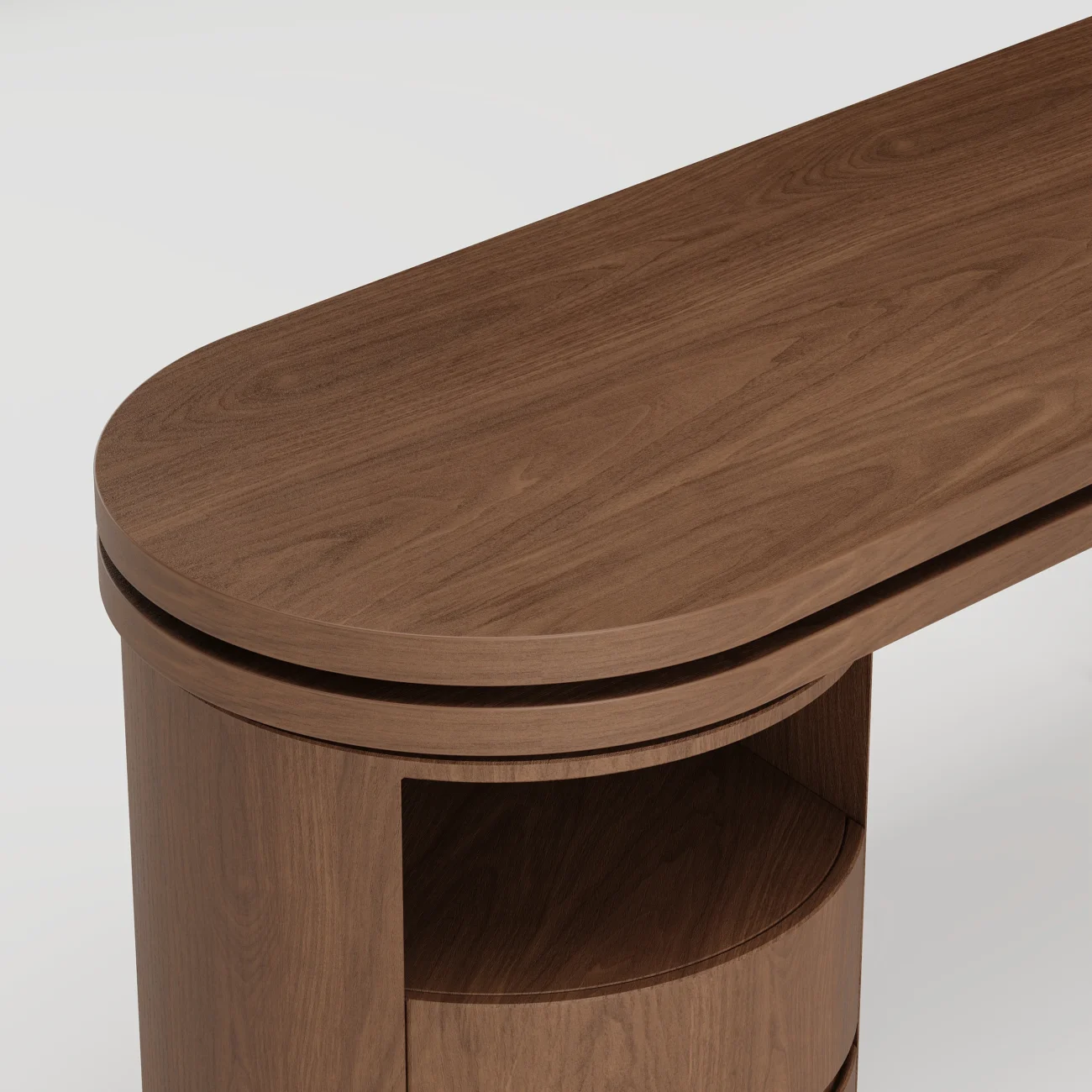 Form meets function. The L‑Shaped Walnut Desk brings modern design, smart storage, and adaptable features to your workspace