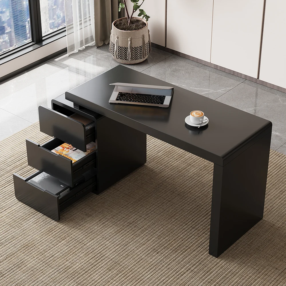The Nexa Black 3-Drawer Writing Desk (120 cm) is a compact yet functional solution for modern workspaces