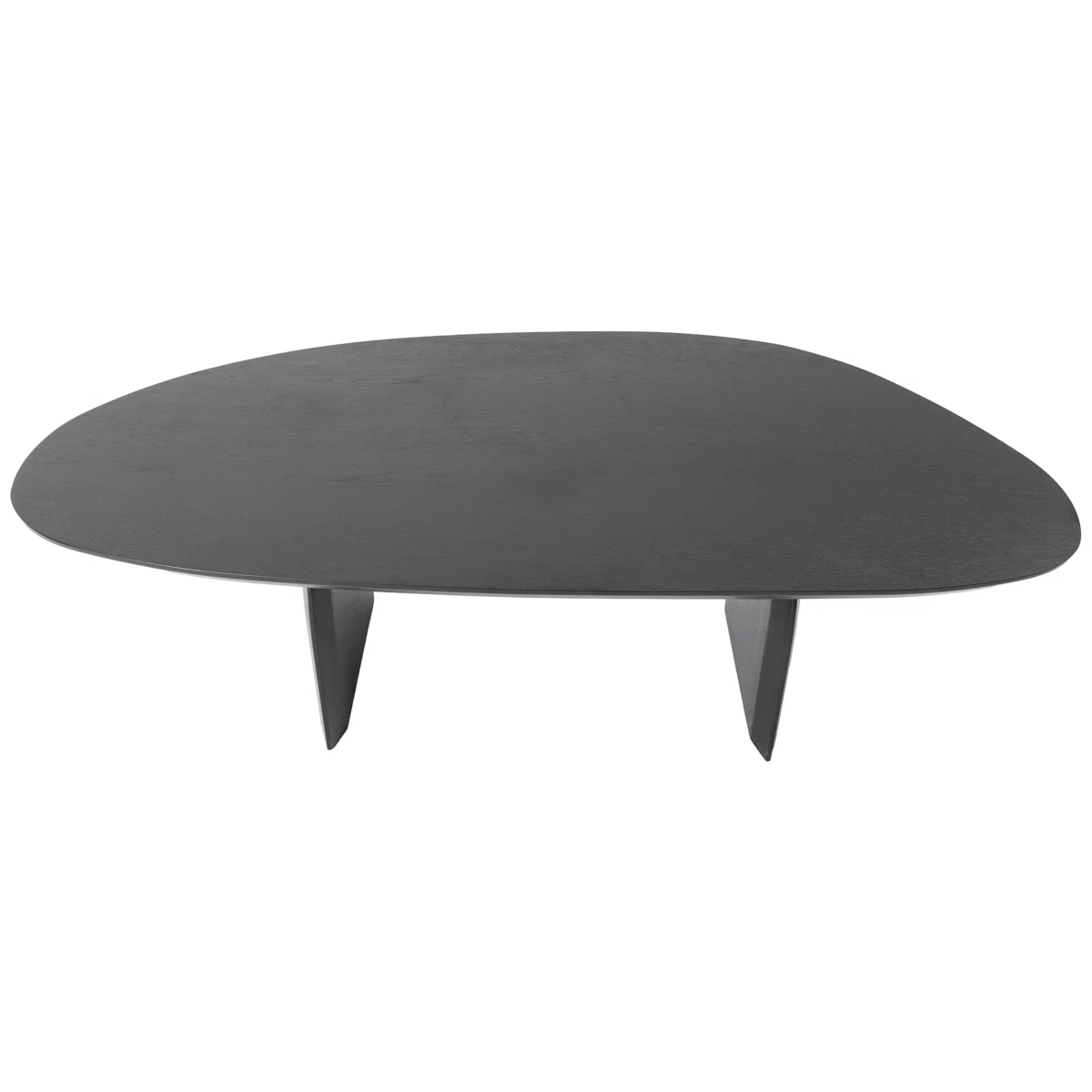 Solara Mid-Century Coffee Table with free-form ash veneer top and curved wooden legs, modern rustic design for living room