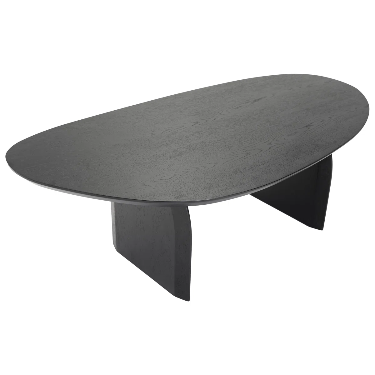 Solara Mid-Century Coffee Table with free-form ash veneer top and curved wooden legs, modern rustic design for living room