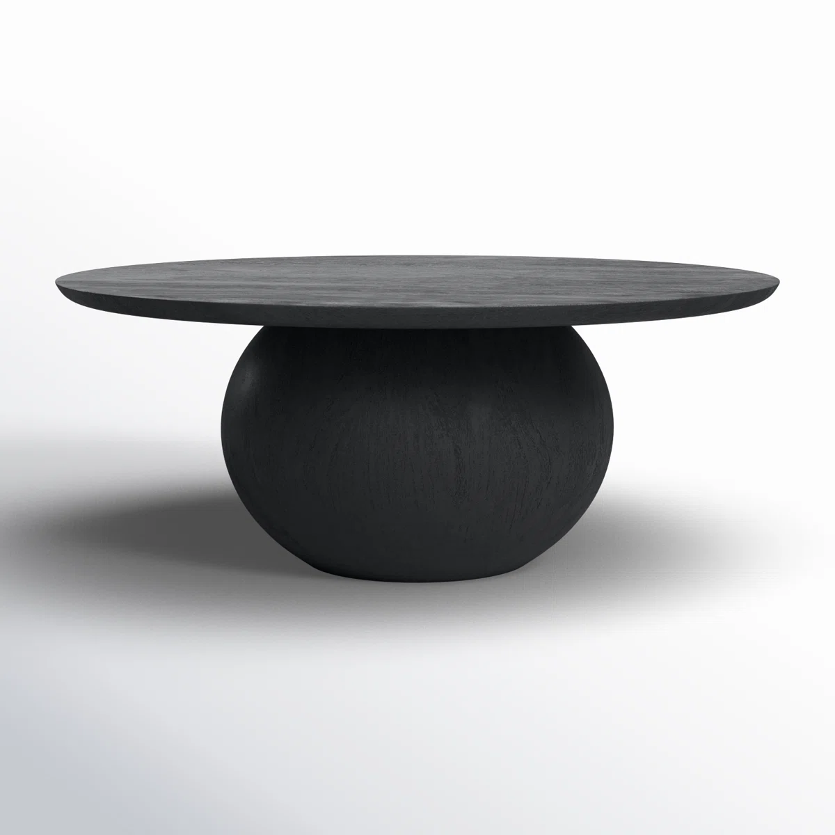 The Solara Pedestal Coffee Table is a sculptural statement piece crafted from solid wood