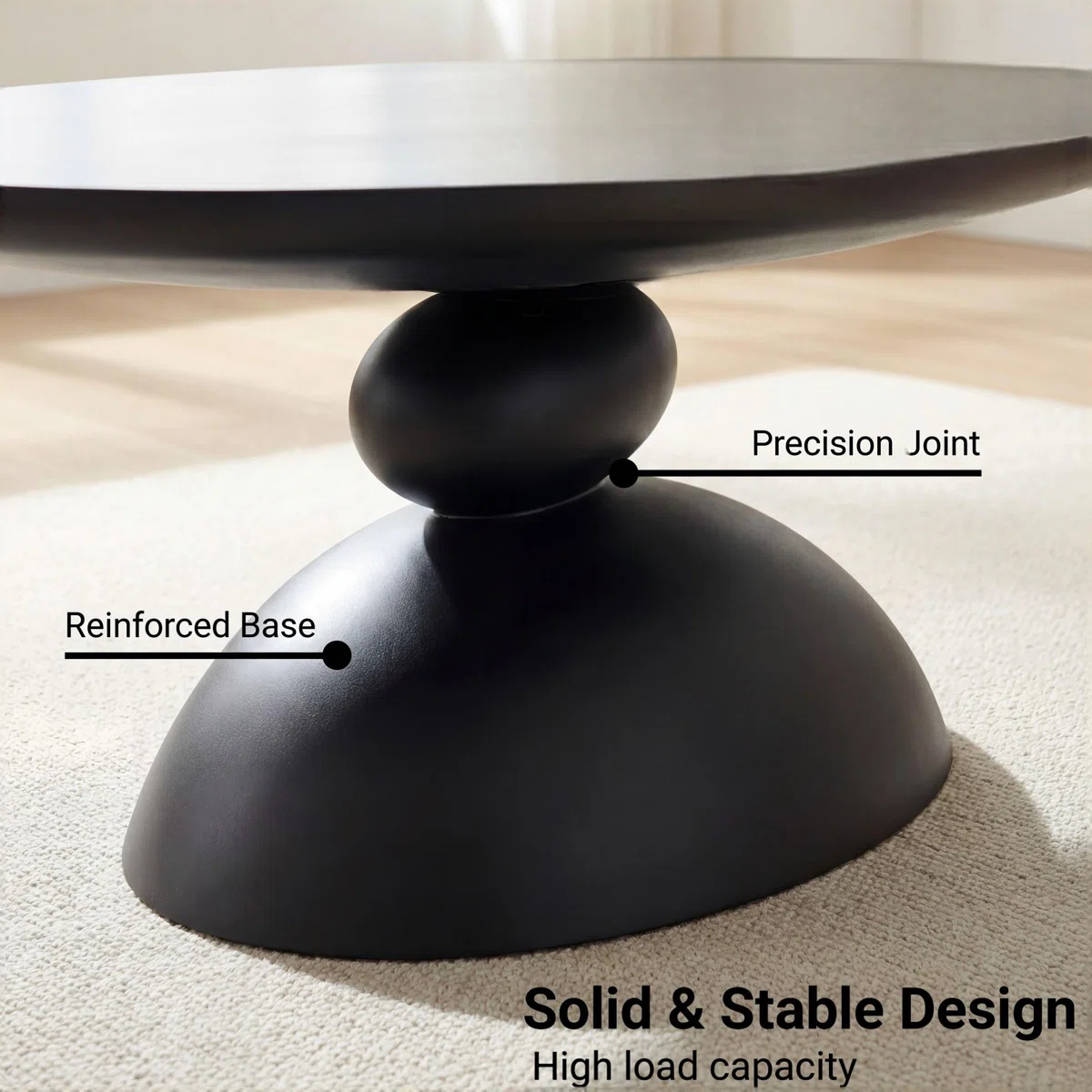 The Zenith Stone Oval Coffee Table is a sculptural centerpiece inspired by Tibetan stone-stacking rituals, symbolizing harmony and good fortune