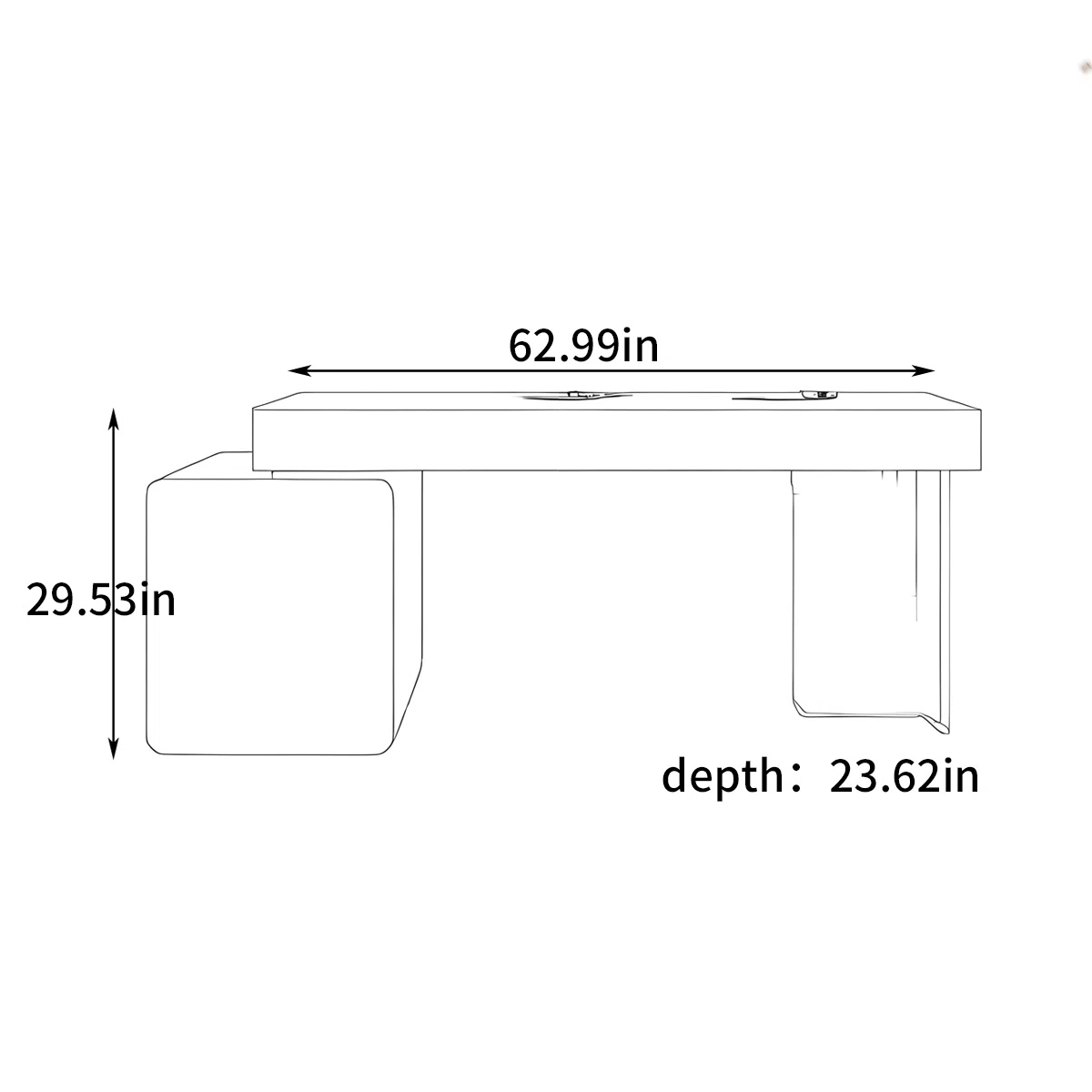 Aurea Modern Office Desk with granite top