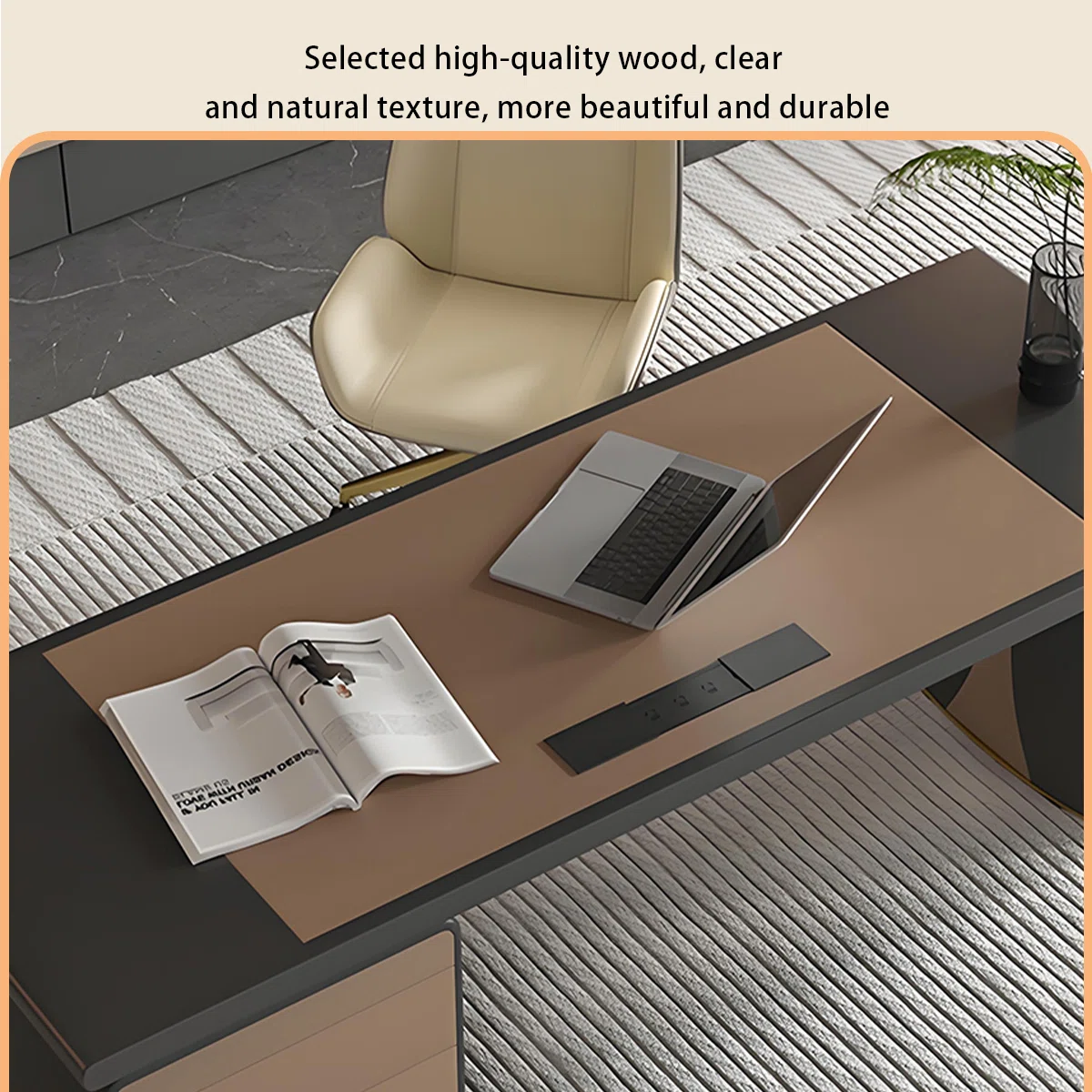 Liora Executive Office Desk with storage cabinet