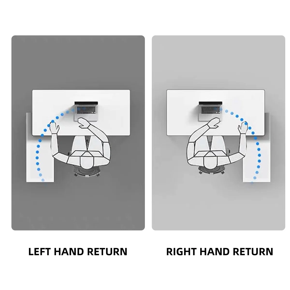 Black L-shaped adjustable executive desk with seven cabinets and lockable drawers