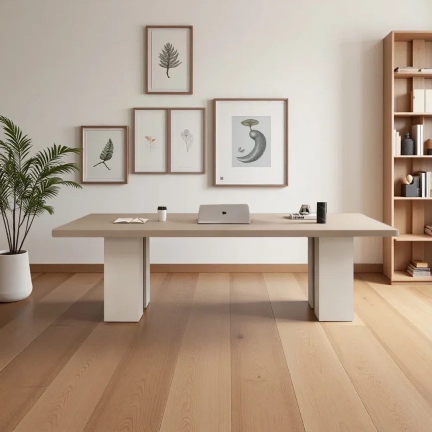 Nordica Minimalist Writing Desk with sintered stone top