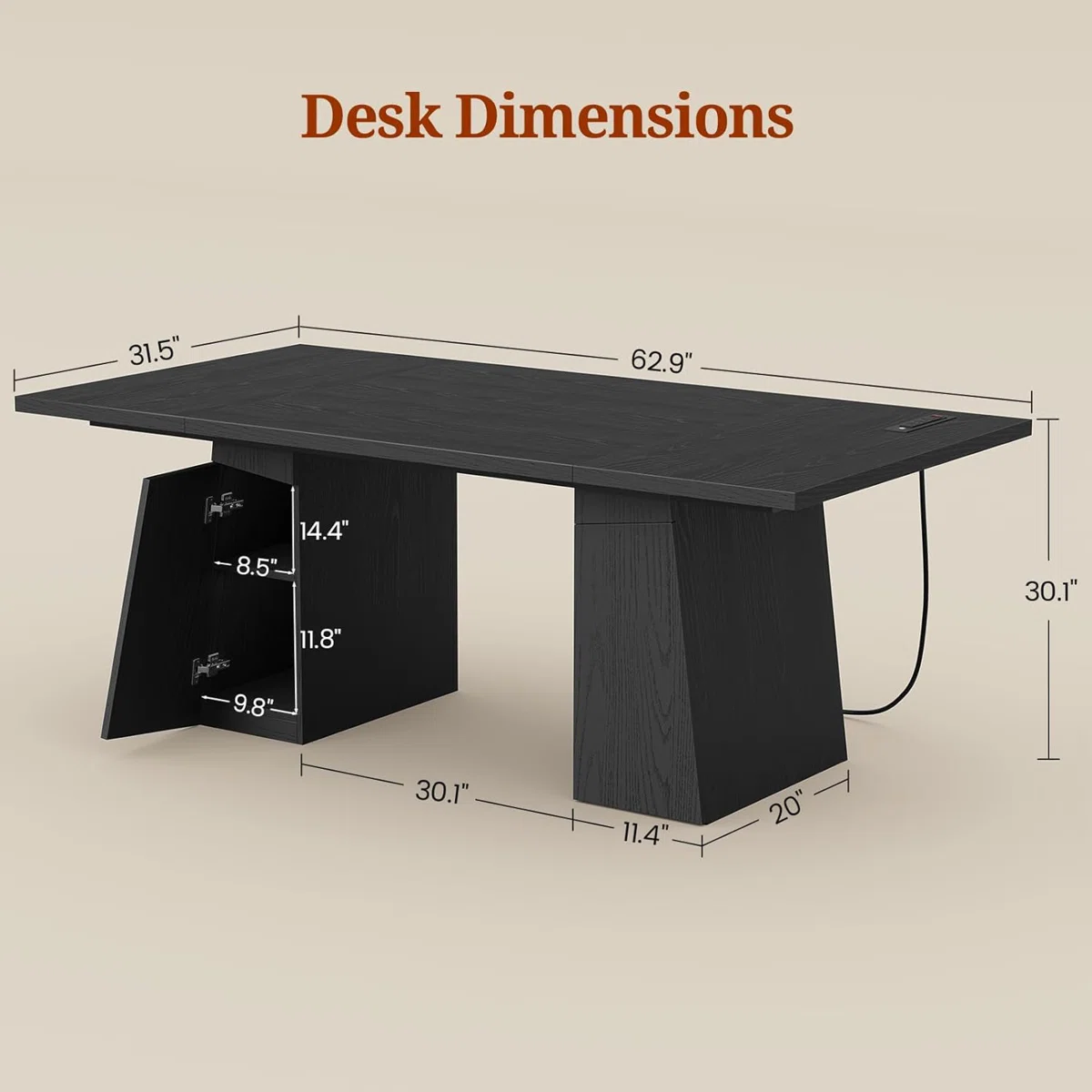 The Veyra Executive Desk is designed for modern professionals who value both style and functionality