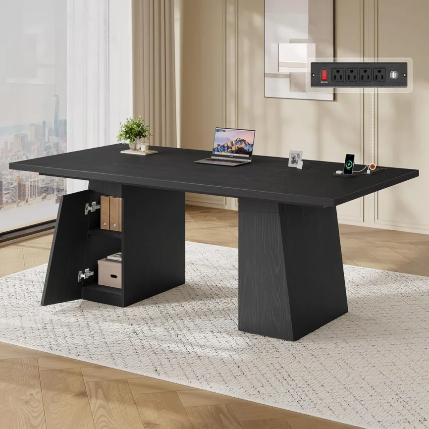 The Veyra Executive Desk is designed for modern professionals who value both style and functionality